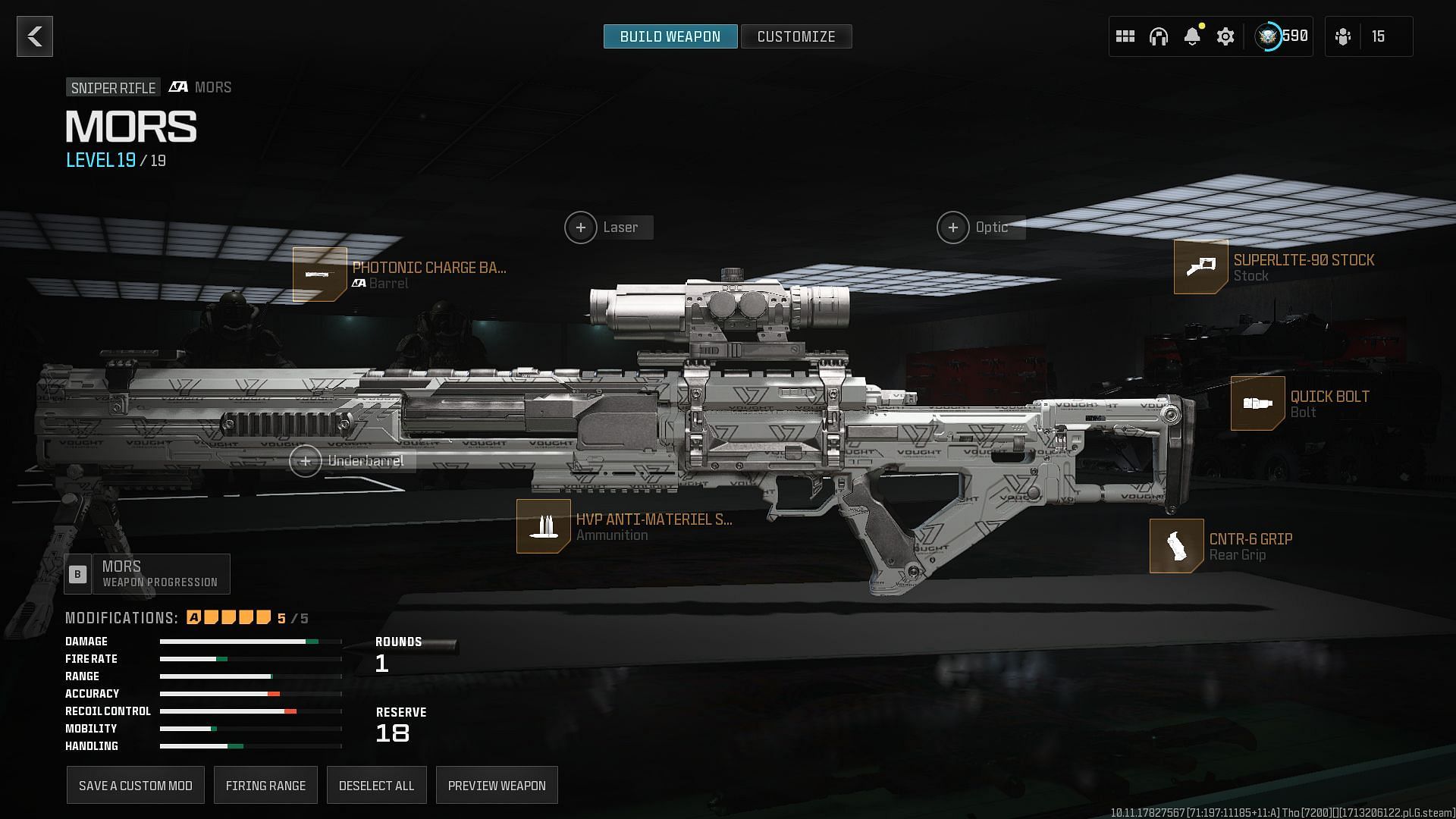 Best one shot Sniper Rifle loadout in Warzone Season 3 using the MORS (Image via Activision)