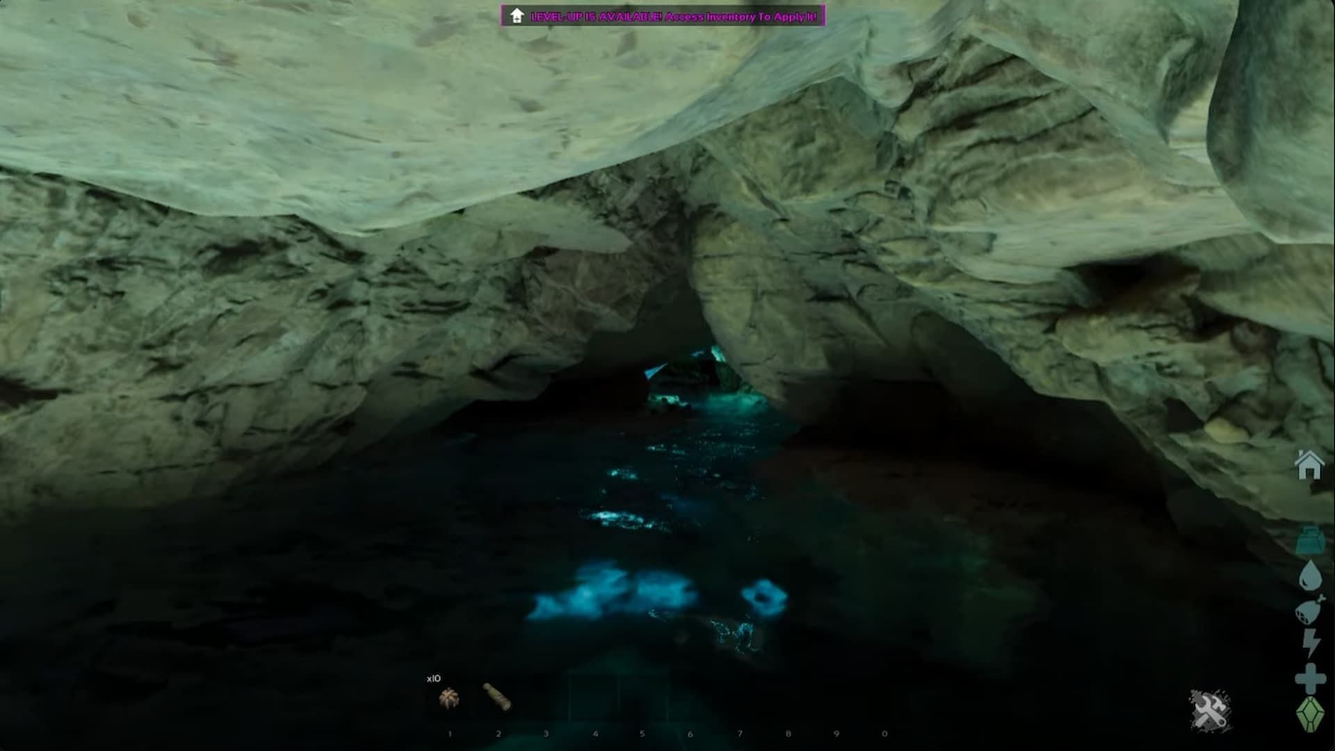 The underwater passage leading to the entrance of the Oasis Cave in Ark Survival Ascended (Image via Studio Wildcard and Sanyxs/YouTube)