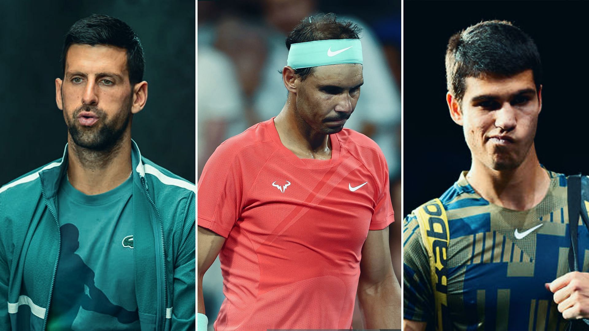 Novak Djokovic, Rafael Nadal and Carlos Alcaraz on tour 