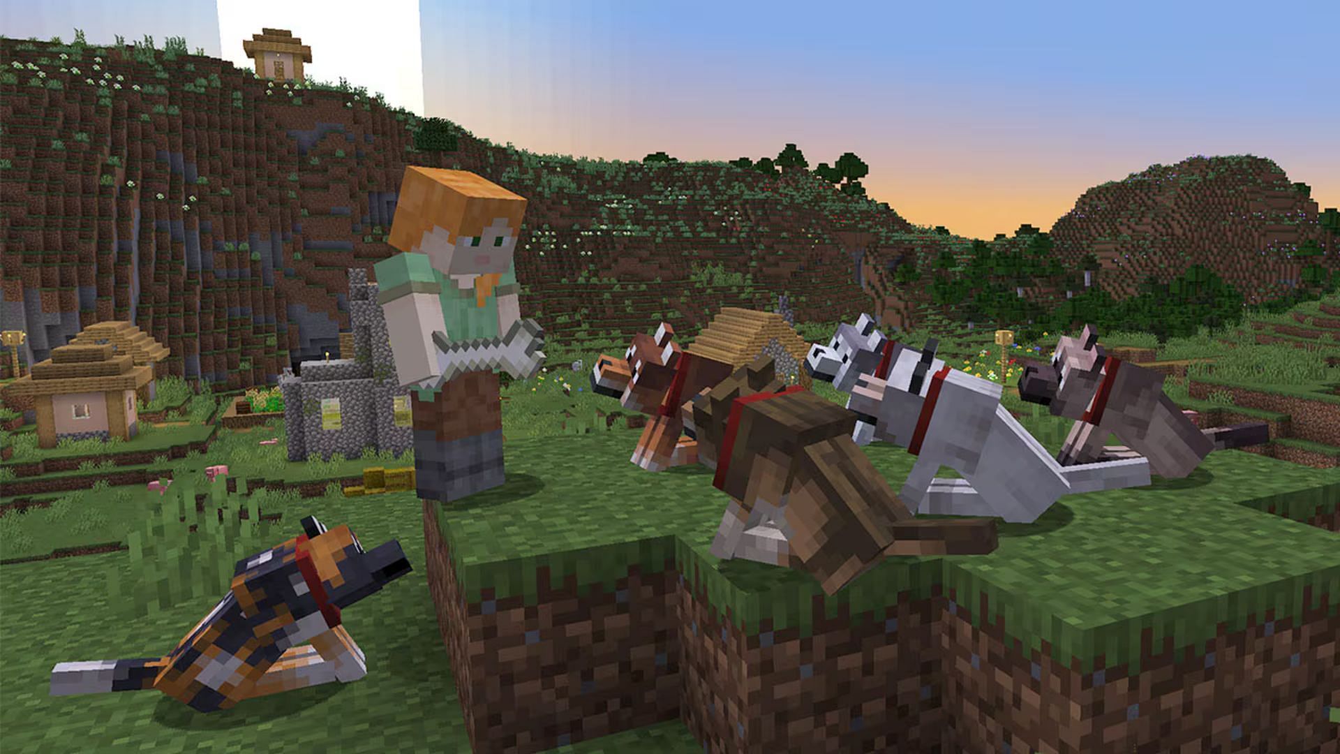 Minecraft builders discover the addition of wolf armor and new wolf variants