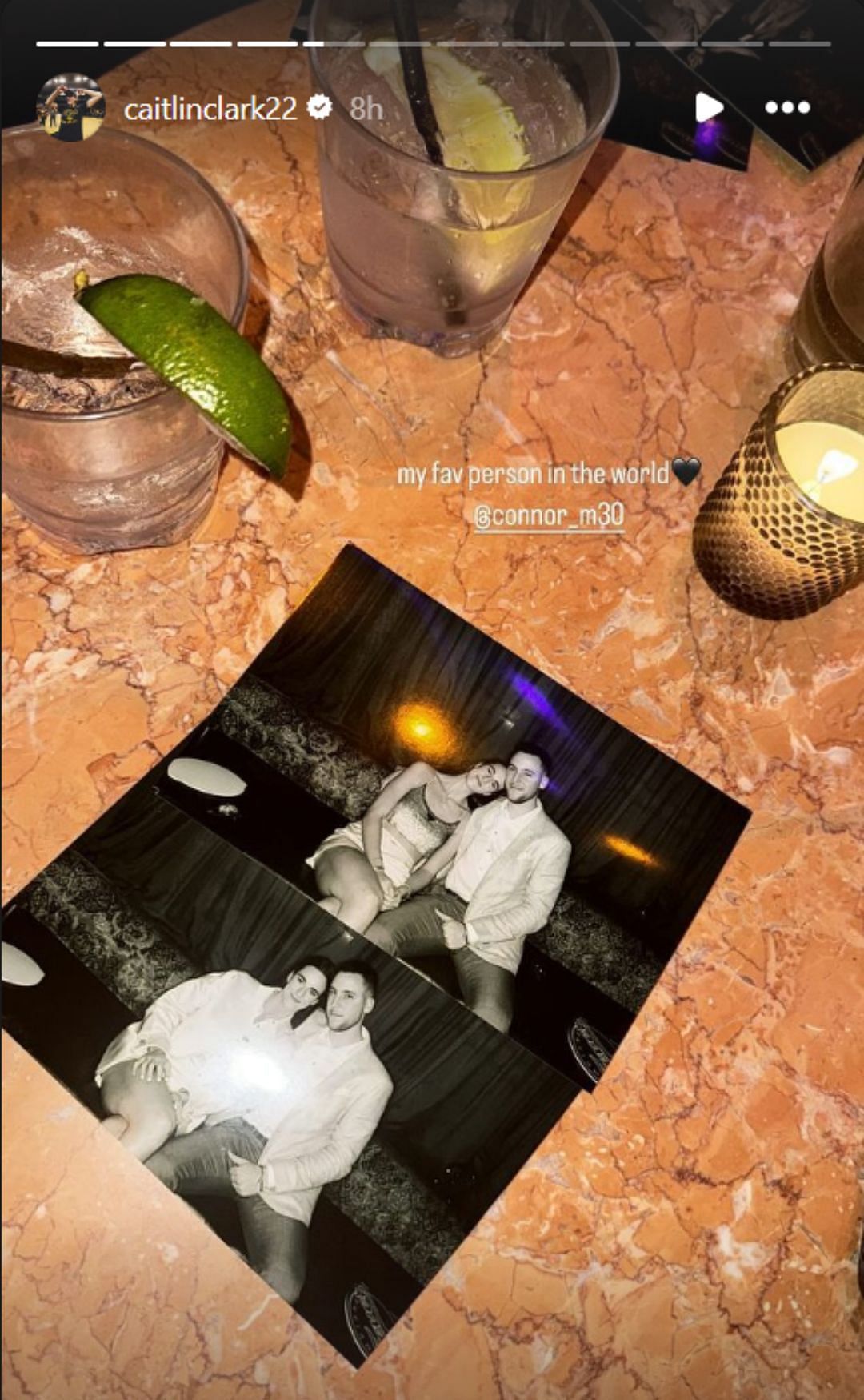 Caitlin&#039;s Instagram story featuring her with her boyfriend