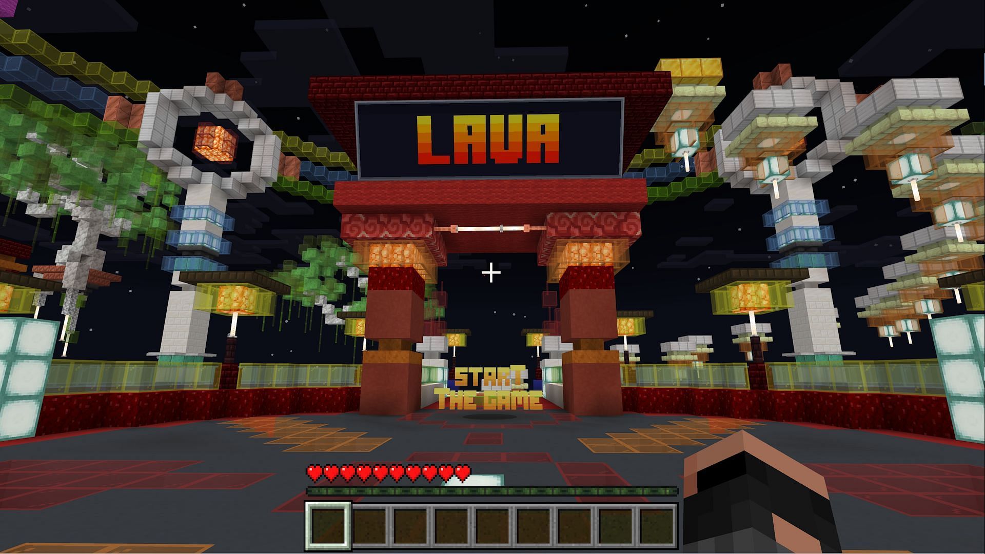 Rising Lava Parkour also has a beautiful spawn area (Image via Mojang Studios)