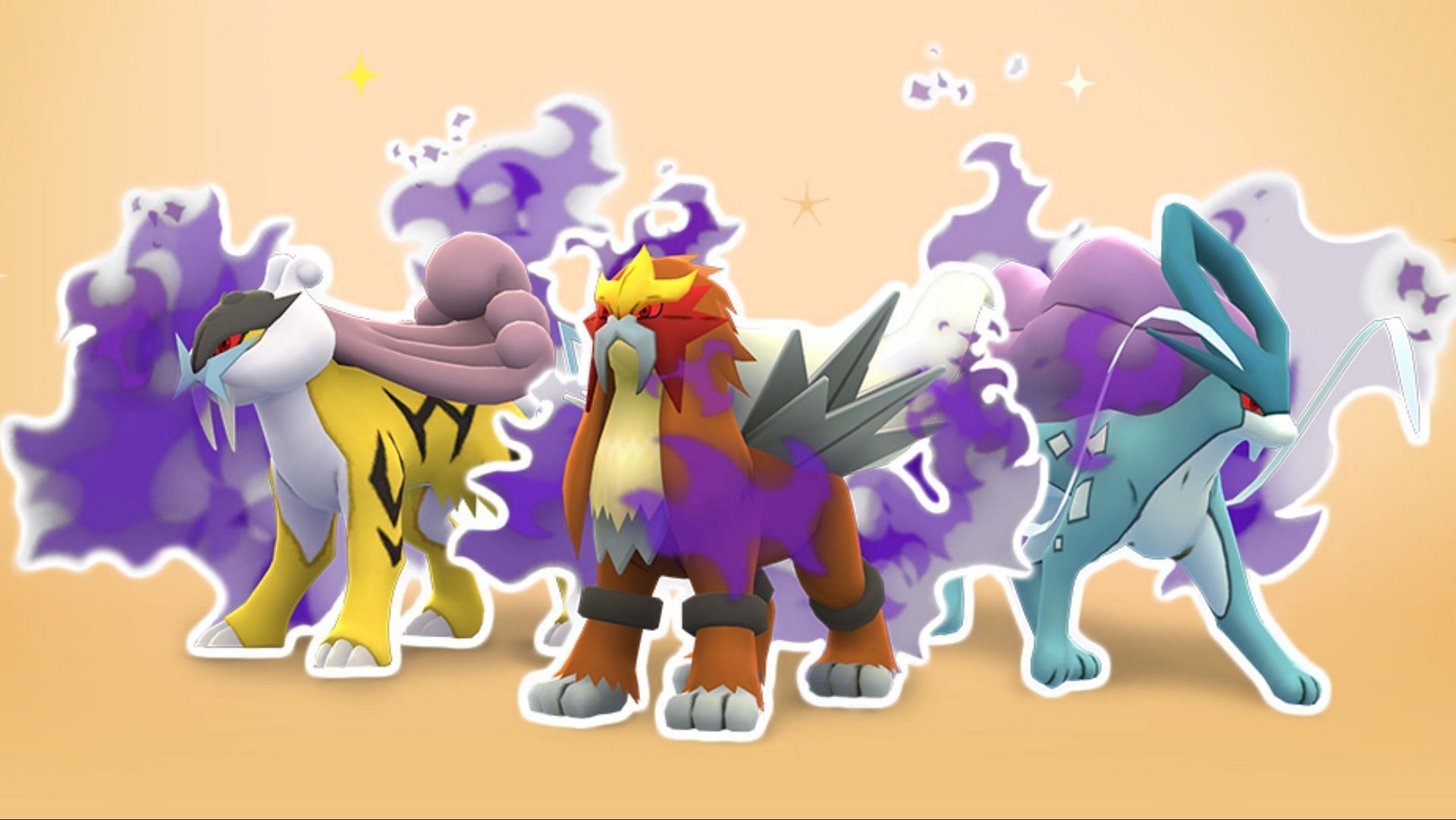 Shadow Raikou, Shadow Entei, and Shadow Suicune in Pokemon GO (Image via Niantic)