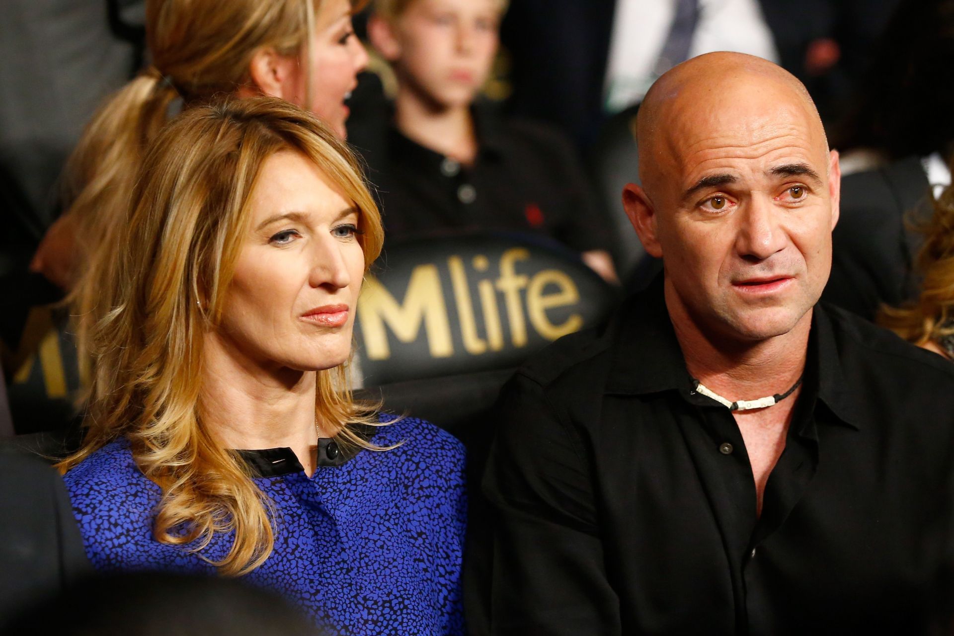 Steffi Graf (left) and Andre Agassi