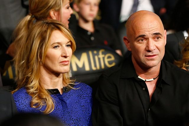 Steffi Graf (left) and Andre Agassi