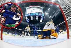 WATCH: Actor Kevin James and Nickelback's Chad Kroeger experience Vancouver Canucks' electric playoff atmosphere at Rogers Arena