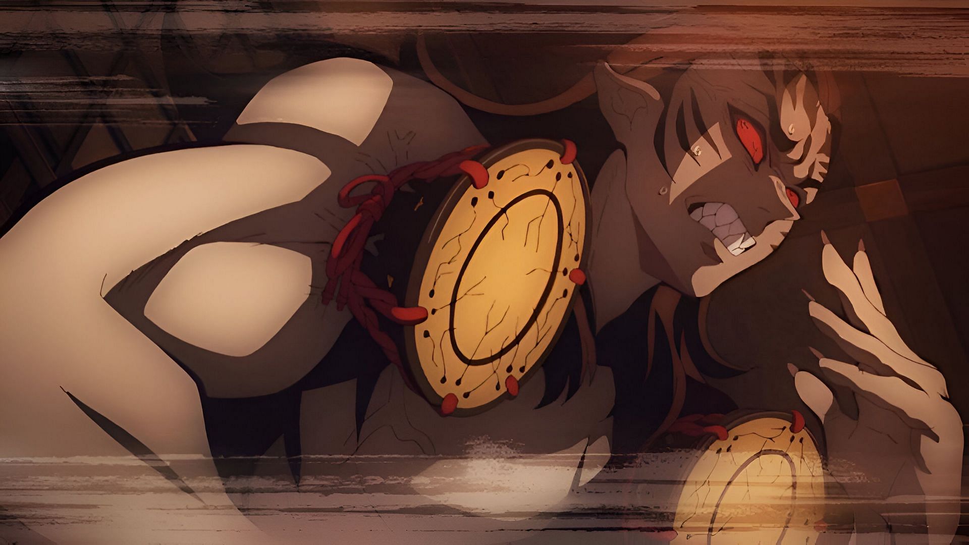 Kyogai using his drums (Image via Ufotable)