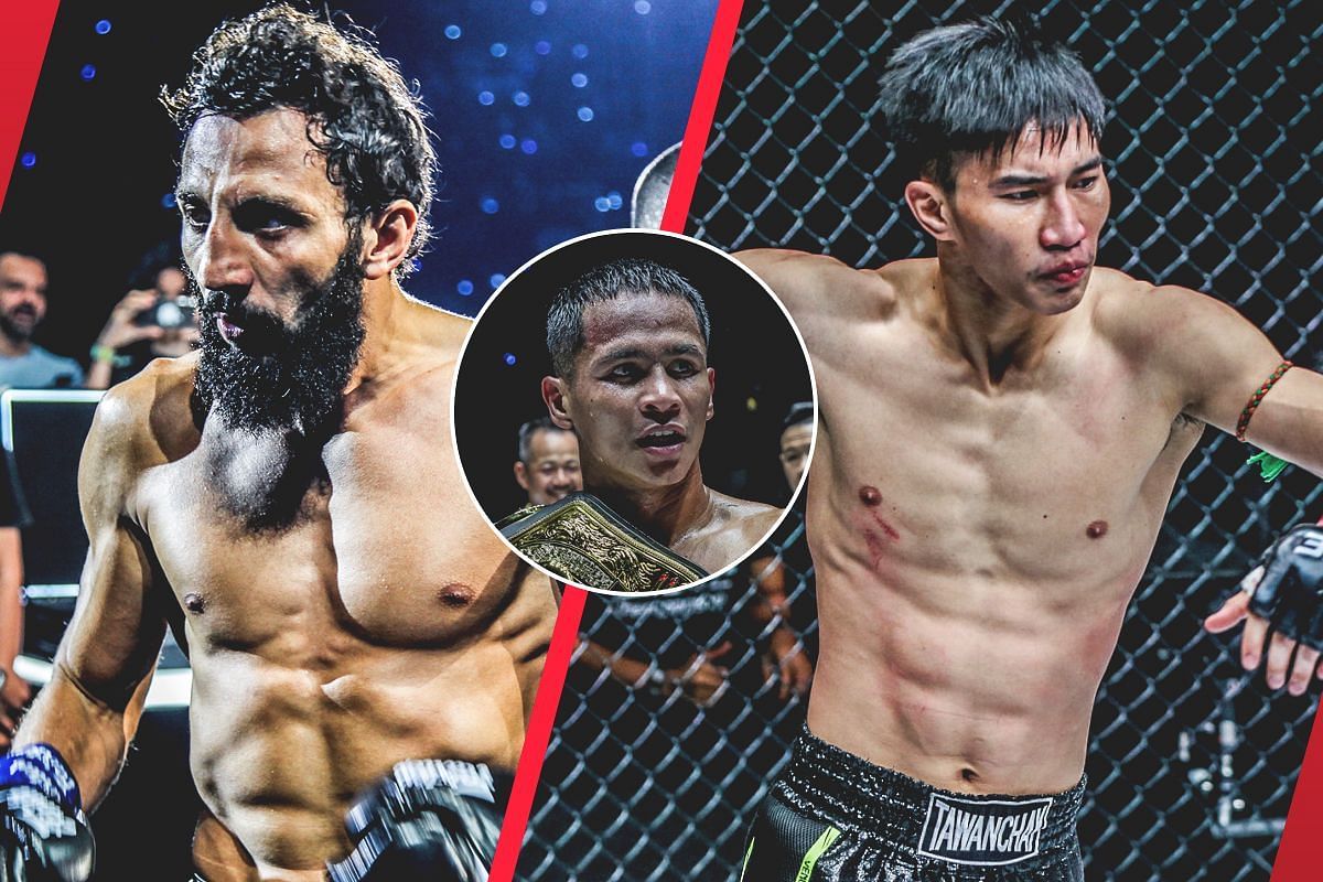 From left to right: Chingiz Allazov, Superbon, Tawanchai | Image by ONE Championship