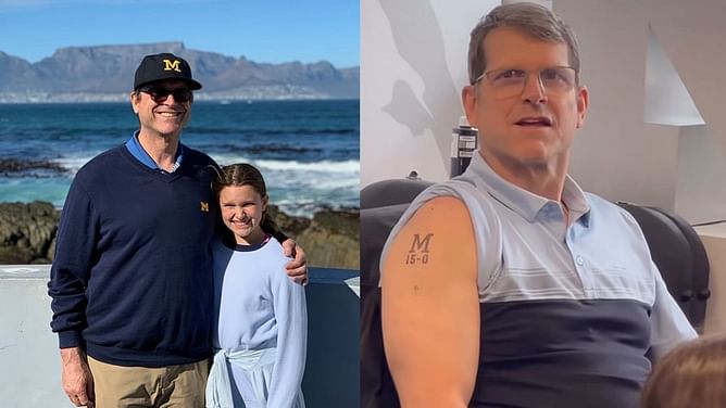 "I'm impervious to pain": Ex-Michigan HC Jim Harbaugh has a hilarious reaction to getting '15-0' tattoo