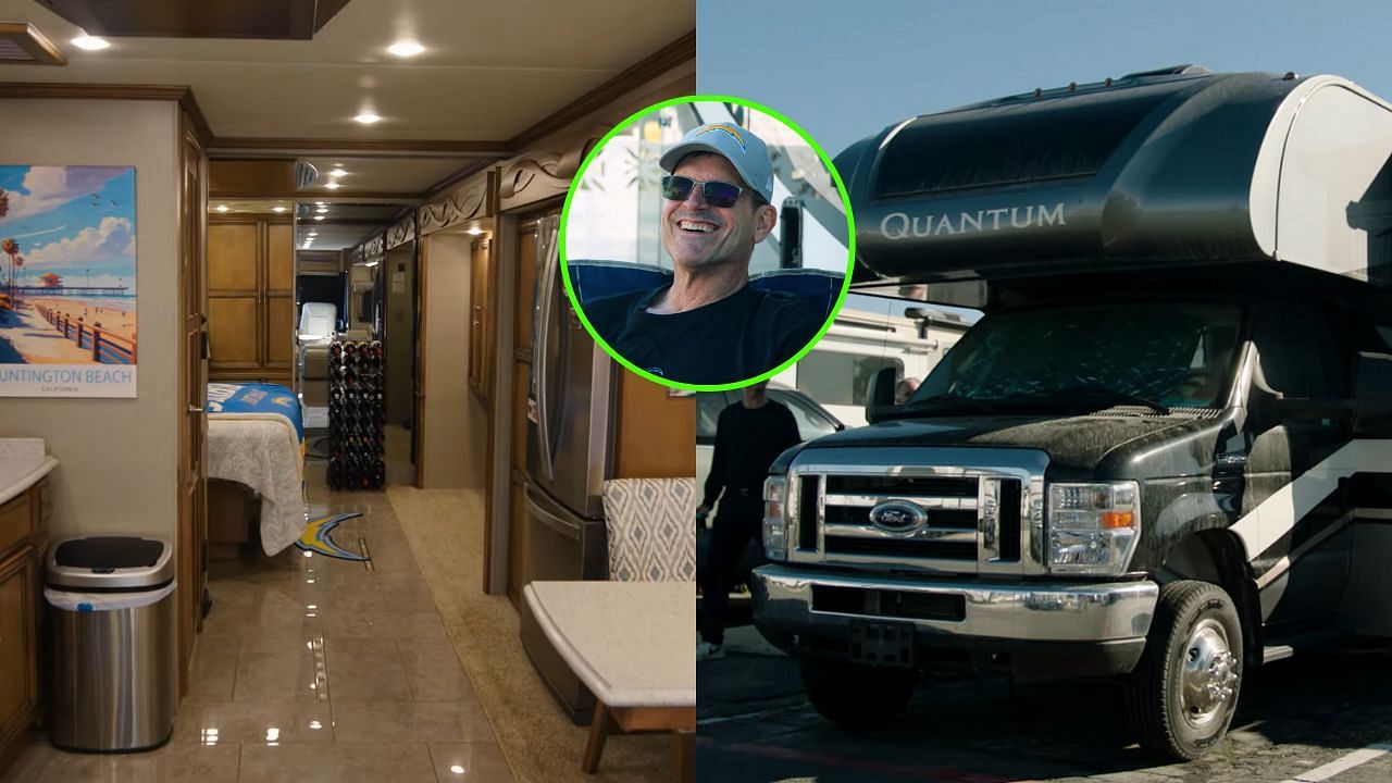 New Chargers HC Jim Harbaugh shows off his RV