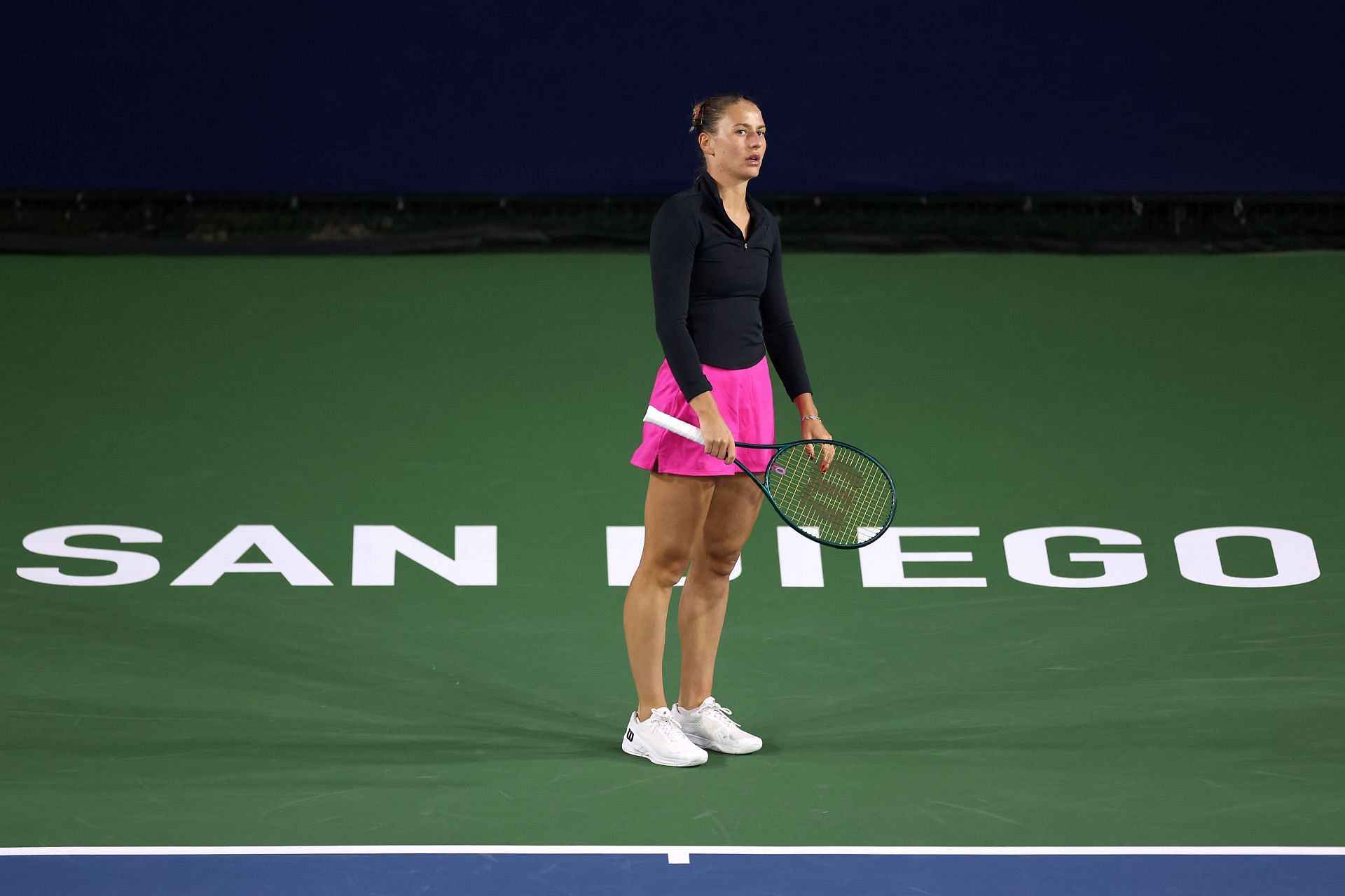 Marta Kostyuk at the 2024 San Diego Open.