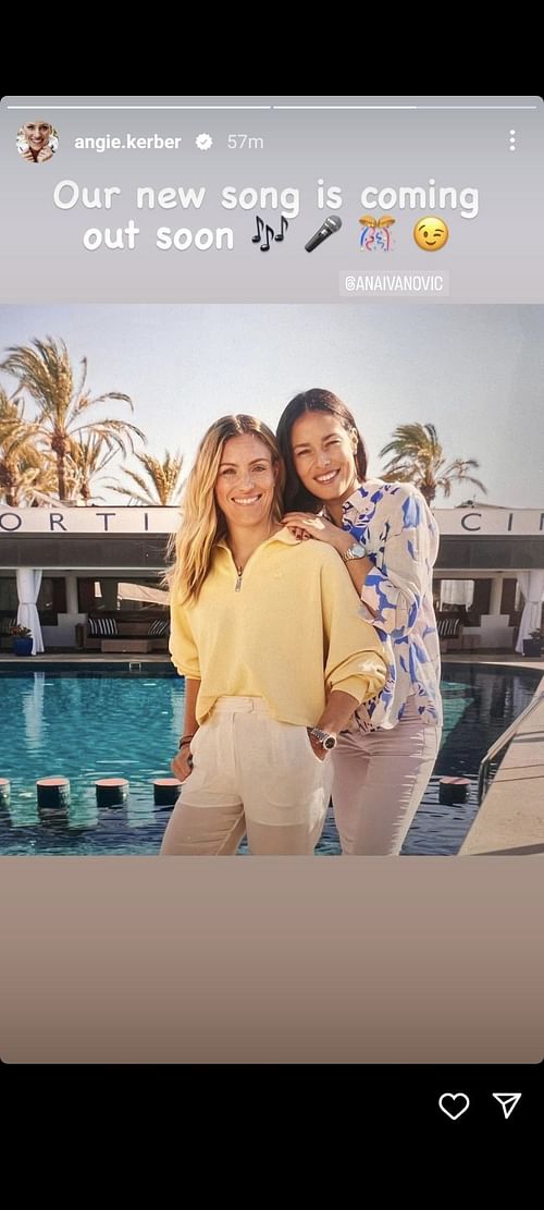 Angelique Kerber's Instagram post featuring Ana Ivanovic