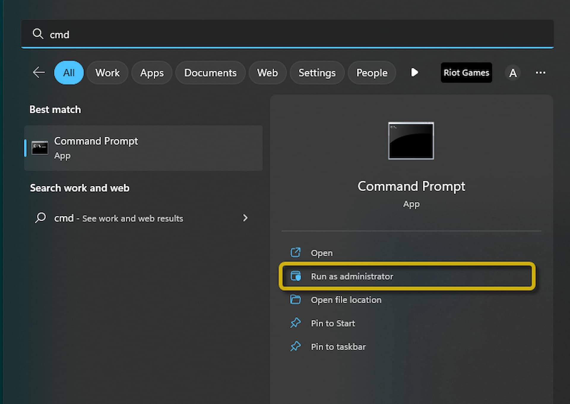 Launch the Command prompt and follow the below-mentioned steps (Image via Riot Support Page)