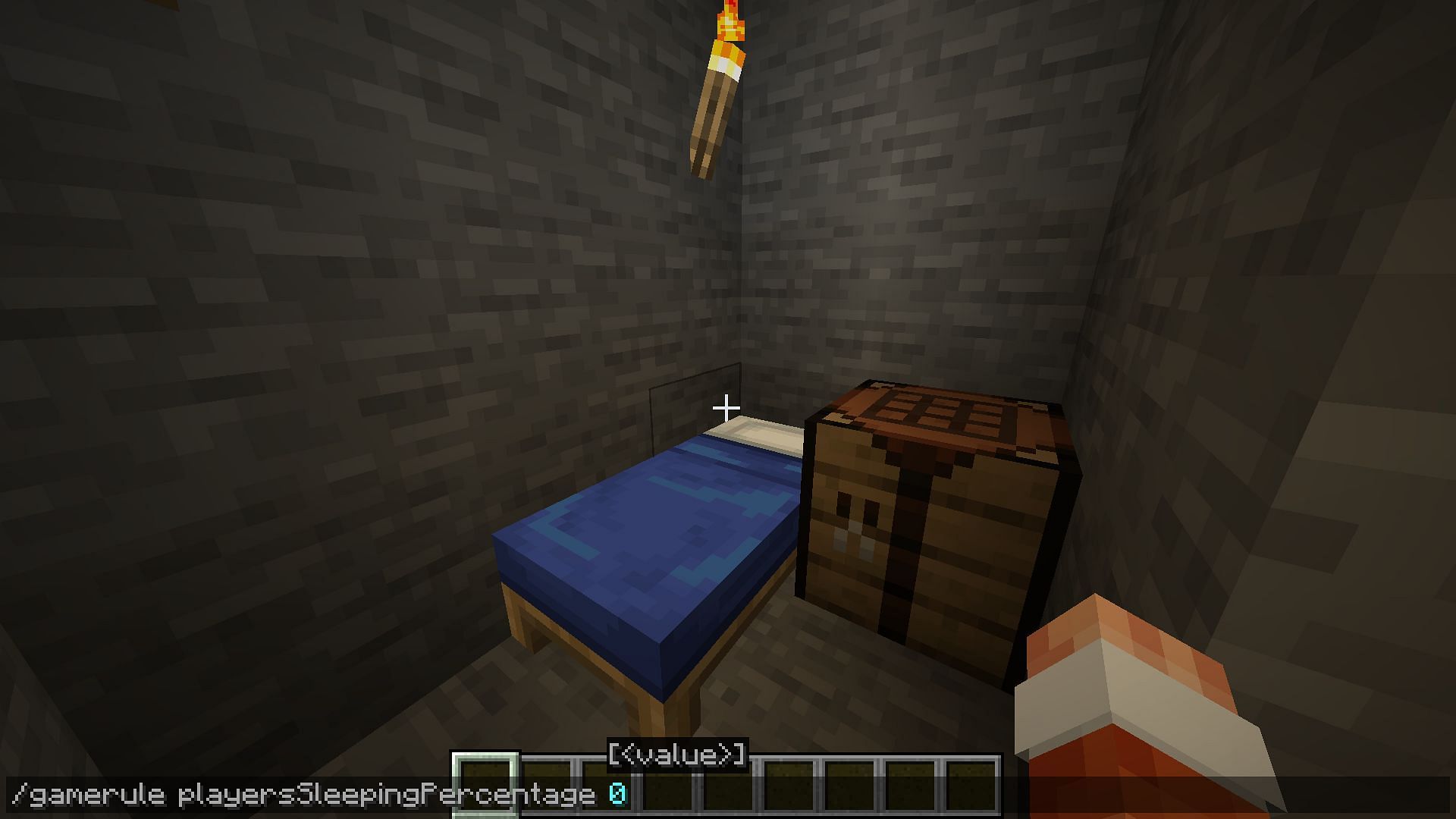 The One Player Seeping game command in Java Edition (Image via Mojang)