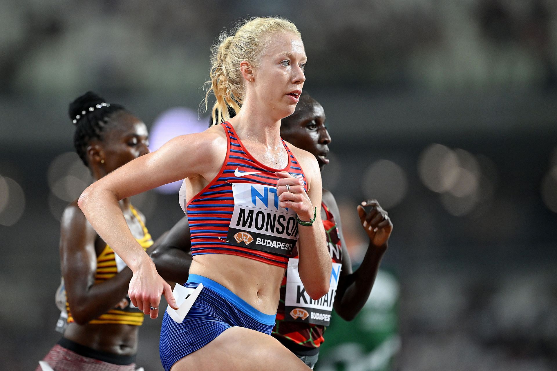 Alicia Monson in action at the World Athletics Championships in Budapest