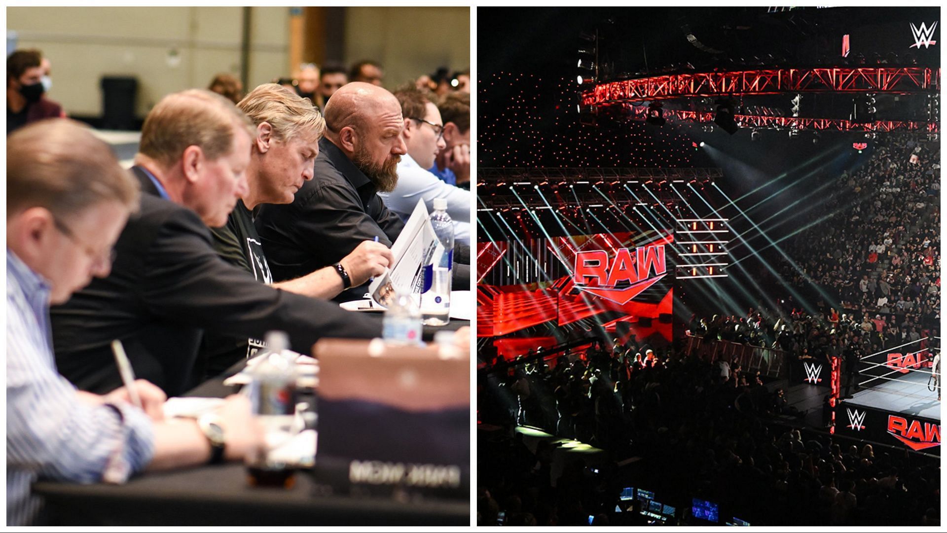 The WWE Universe packs local arena for RAW, Triple H and other WWE officials take notes at tryout