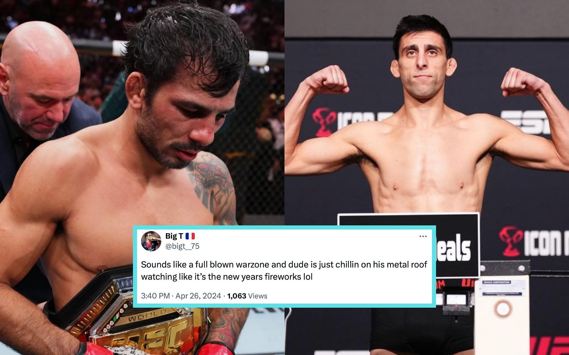 Fans express concern for UFC 301 in Brazil featuring Alexandre Pantoja (left) and Steve Erceg (right) [Photo Courtesy @pantoja_official and @ercegstephen on Instagram]
