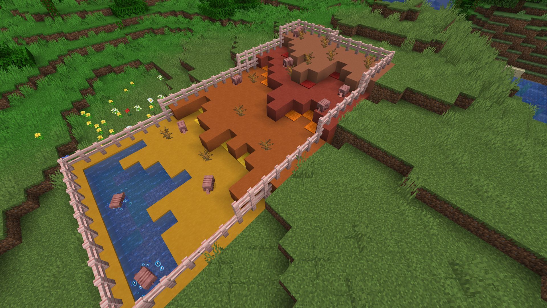 Setting up an armadillo farm will ensure plentiful armadillo scutes (Image via Mojang)