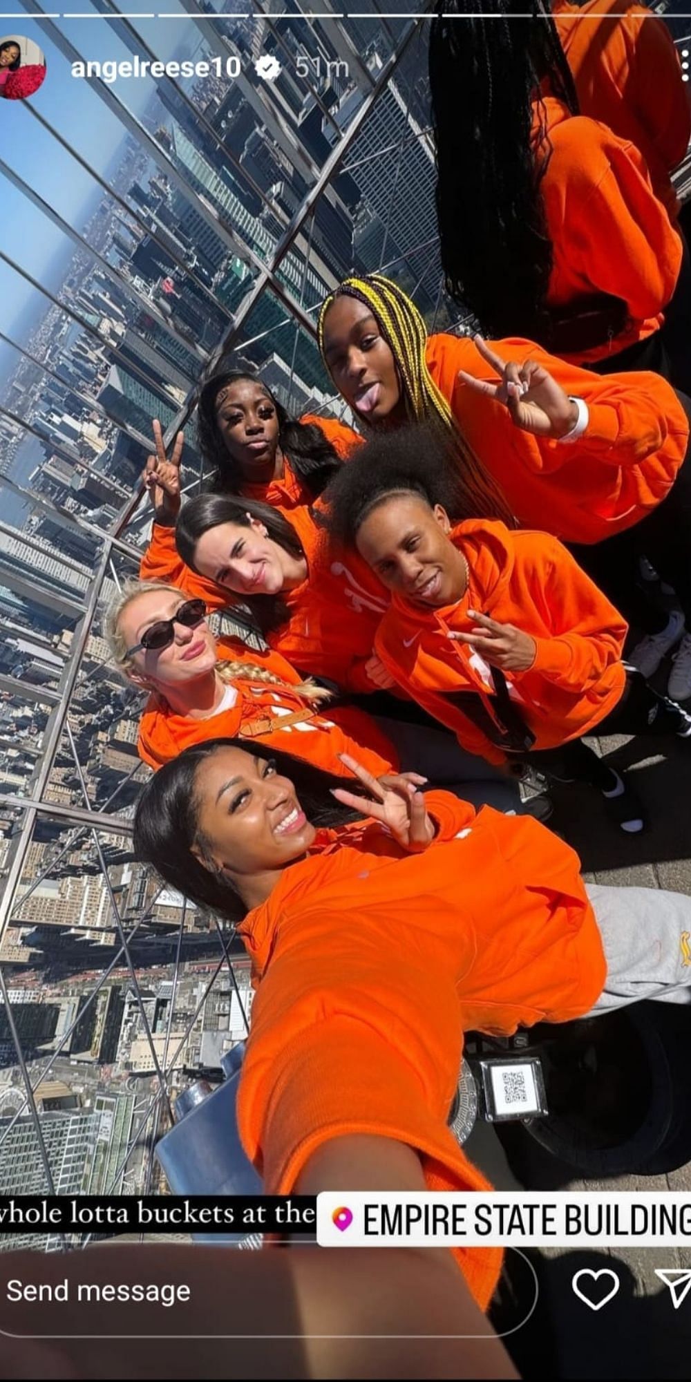 Angel Reese and the group enjoying at the Empire State Building.