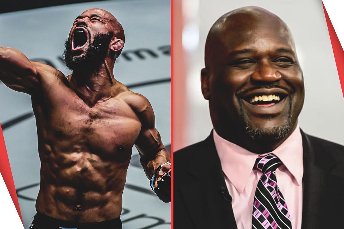 Demetrious Johnson (left) and Shaquille O&rsquo;Neal (right)
