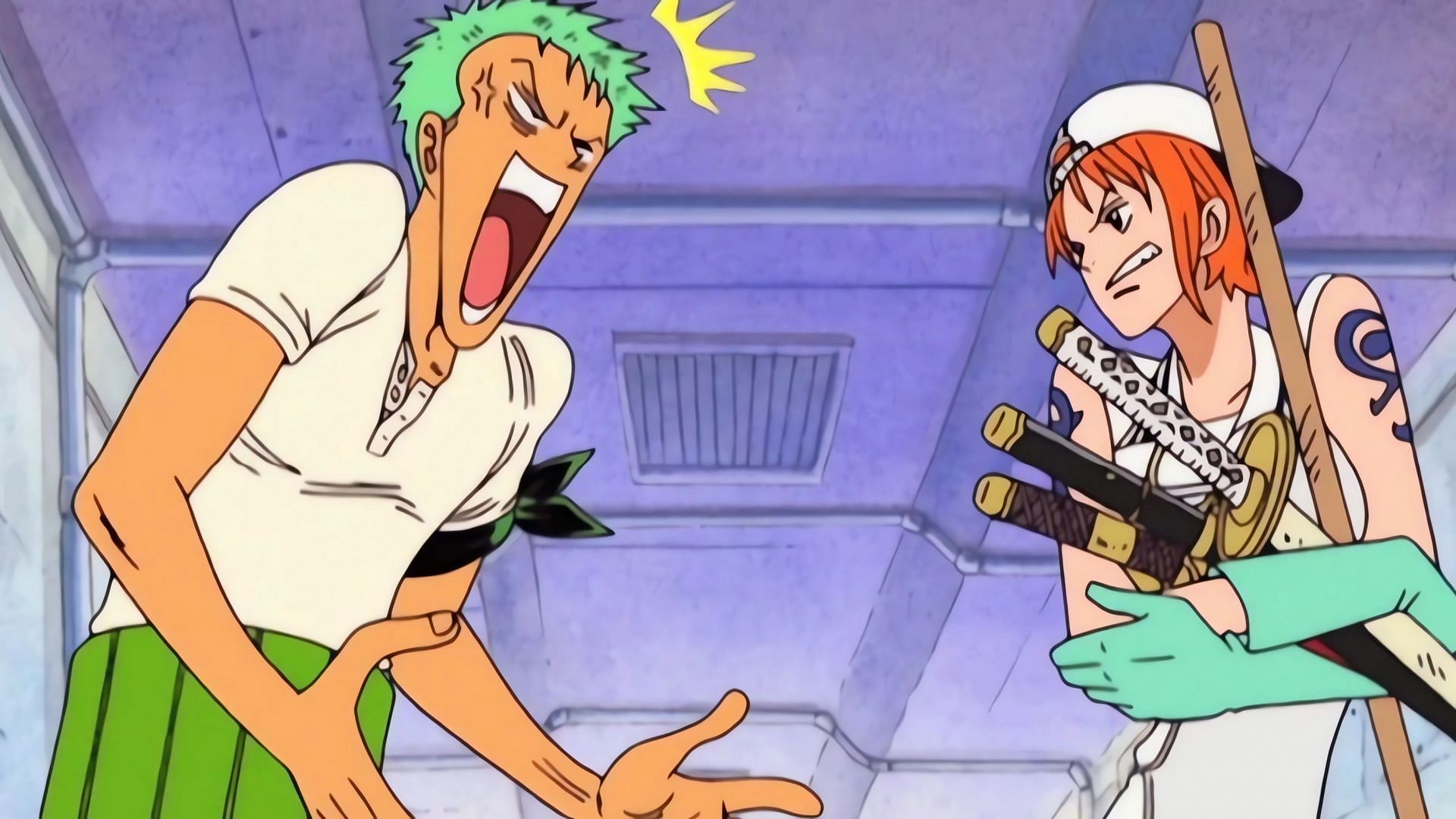 Zoro (left) and Nami (right) as seen in the One Piece arc (Image via Toei Animation)