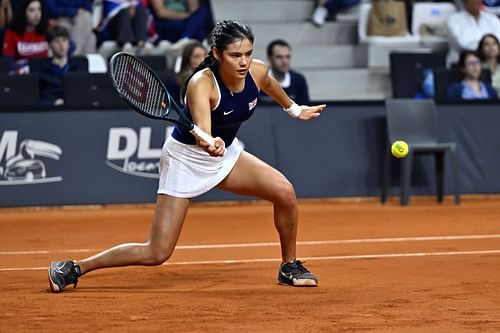 Emma Raducanu at the 2024 Billie Jean King Cup. 