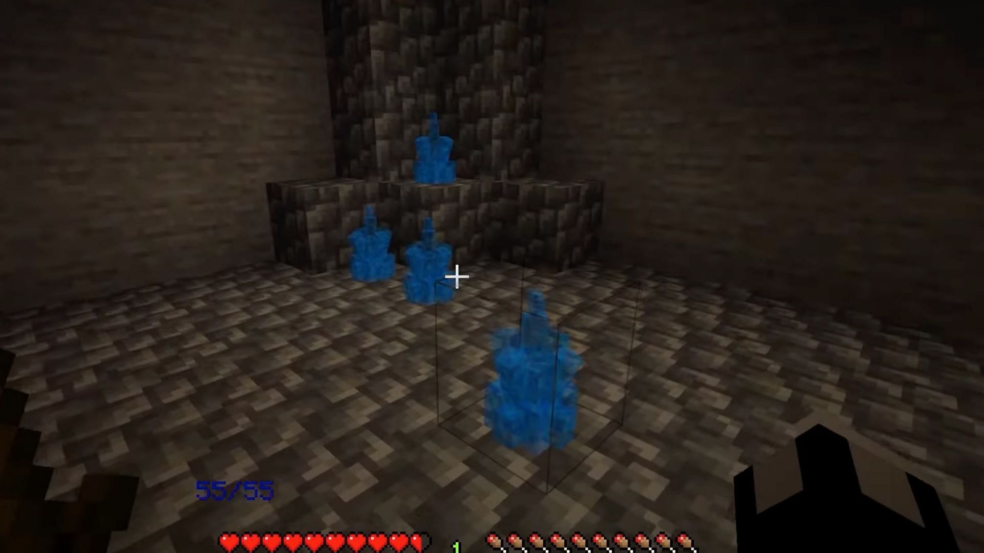 Mining crystals to use as currency in the game (Screenshot via Mojang Studios || YouTube/Cromta)