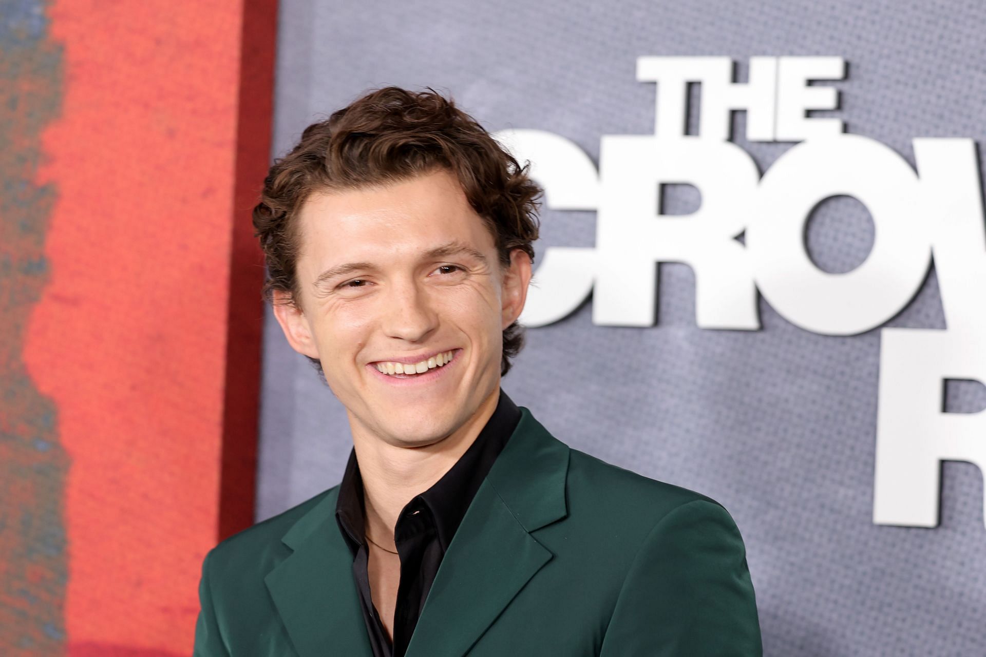 Tom Holland at the premiere of &#039;The Crowded Room&#039; (Image via Getty/Michael Loccisano)