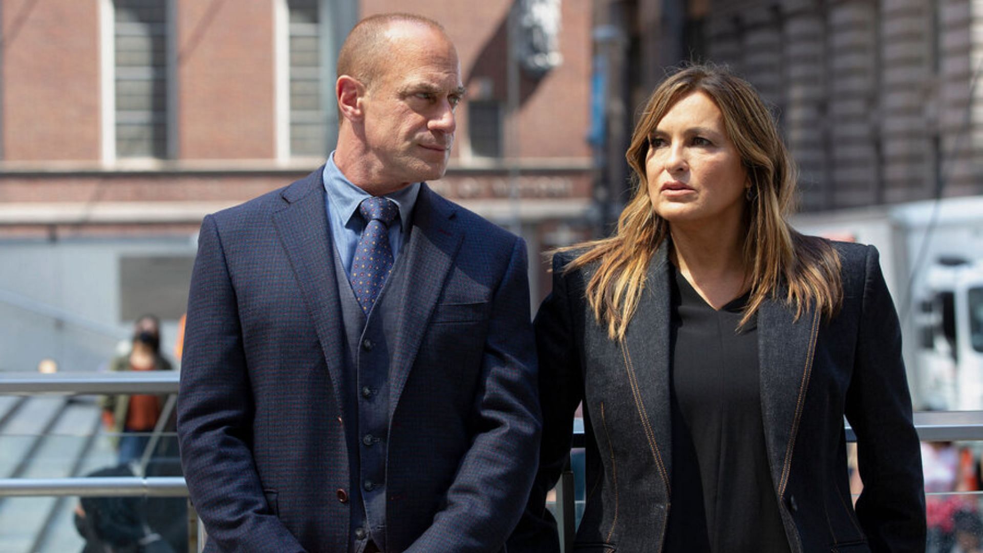 Mariska Hargitay as Olivia Benson and Christopher Meloni as Elliot Stabler (Image via NBC)