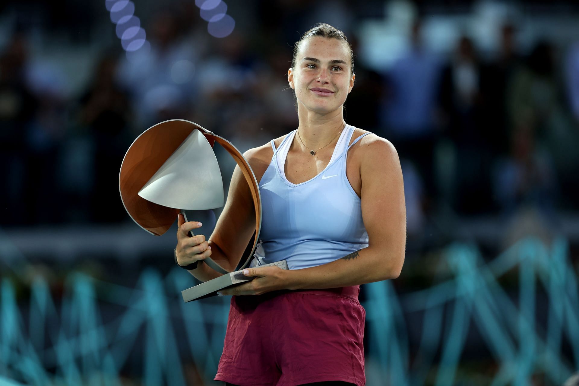 Aryna Sabalenka at the 2023 Madrid Open.