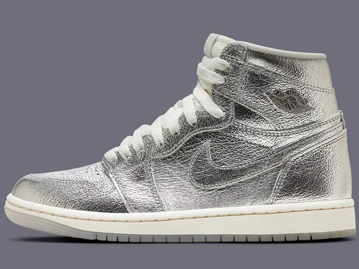 Air Jordan 1 High OG &quot;Chrome&quot; (Metallic Silver) sneakers (Image via Nike)
