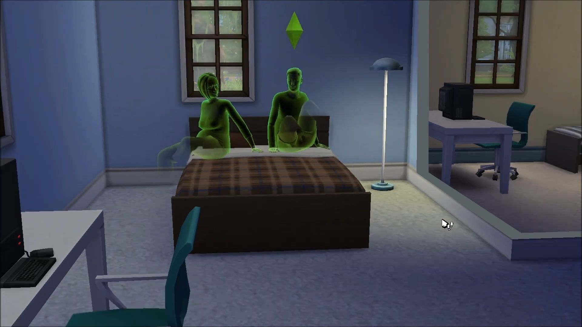 You can WooHoo in The Sims 4 with a Ghost (Image via YouTube/TheSimsMan88)