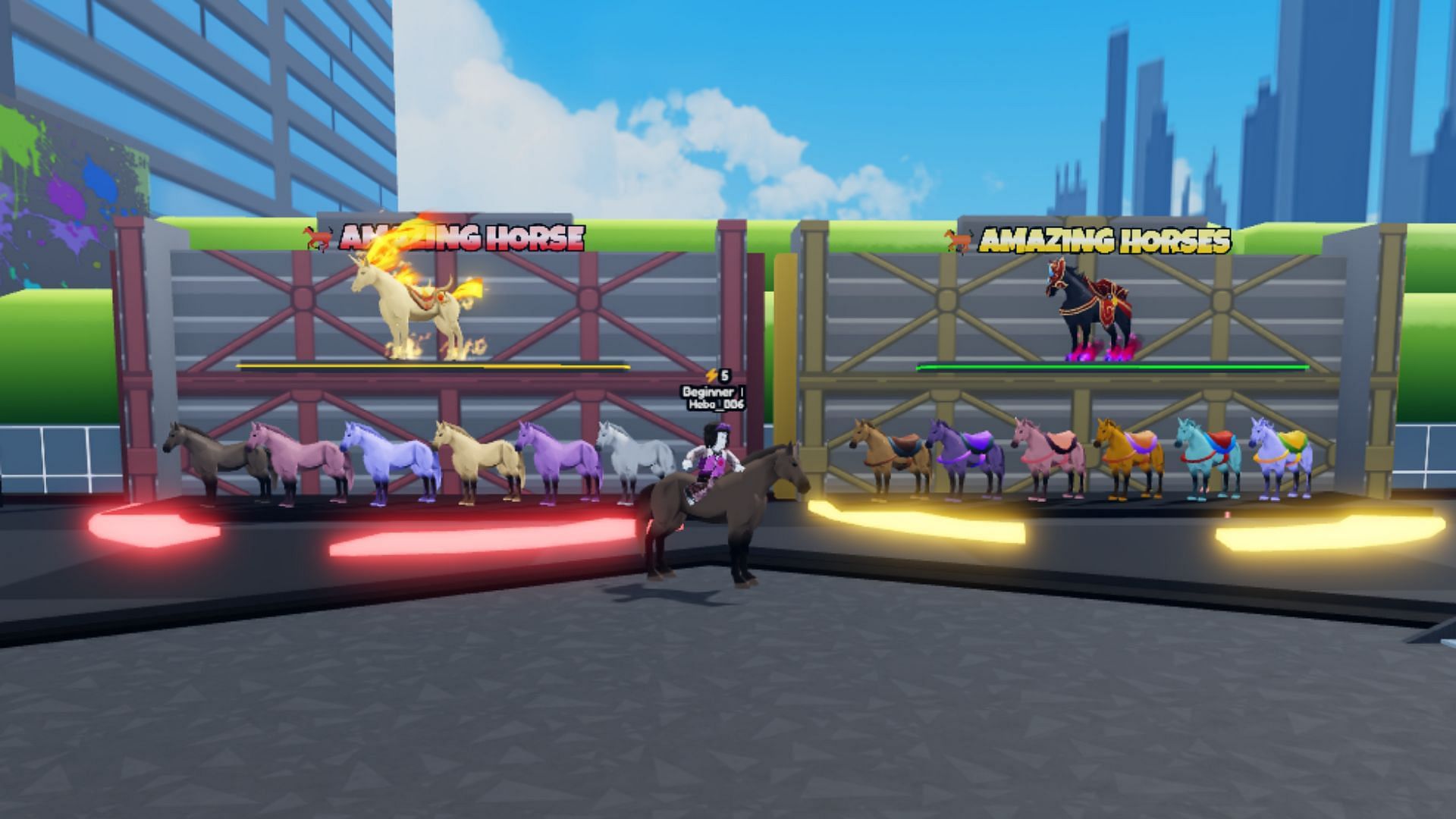 Amazing horse collection in Horse Race Simulator (Image via Sportskeeda)