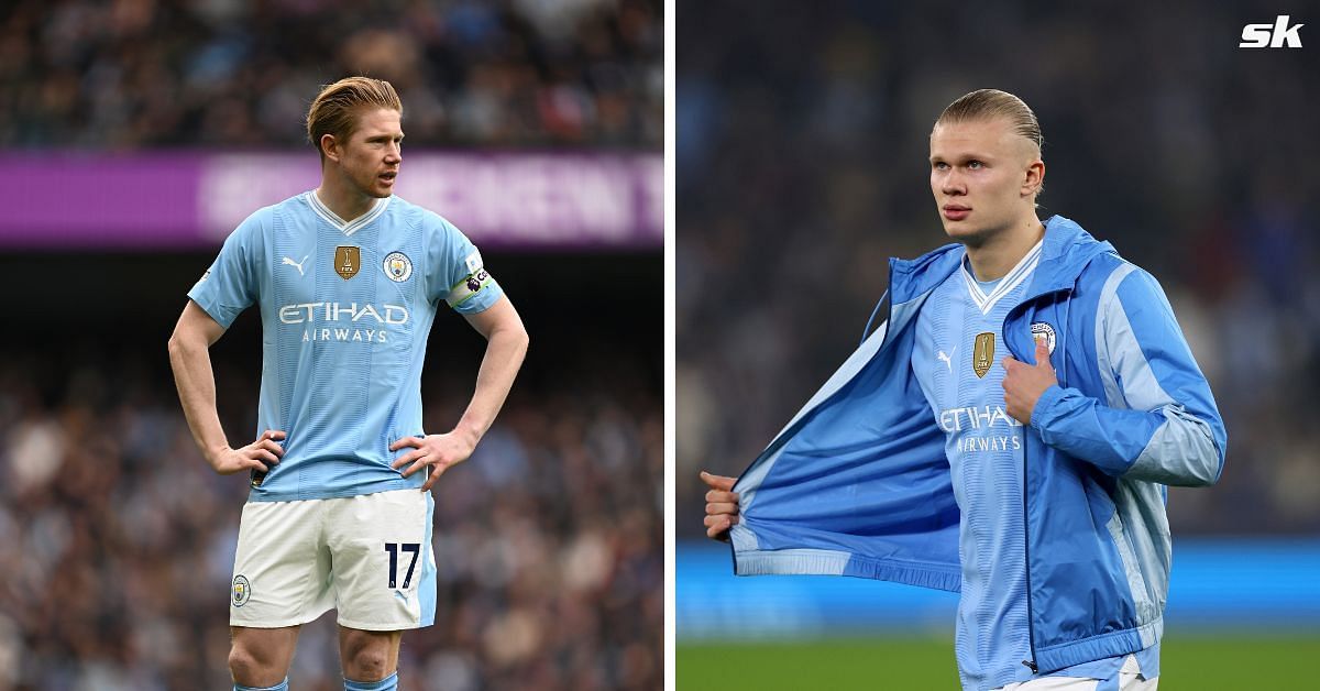 Kevin De Bruyne (left) and Erling Haaland (right)