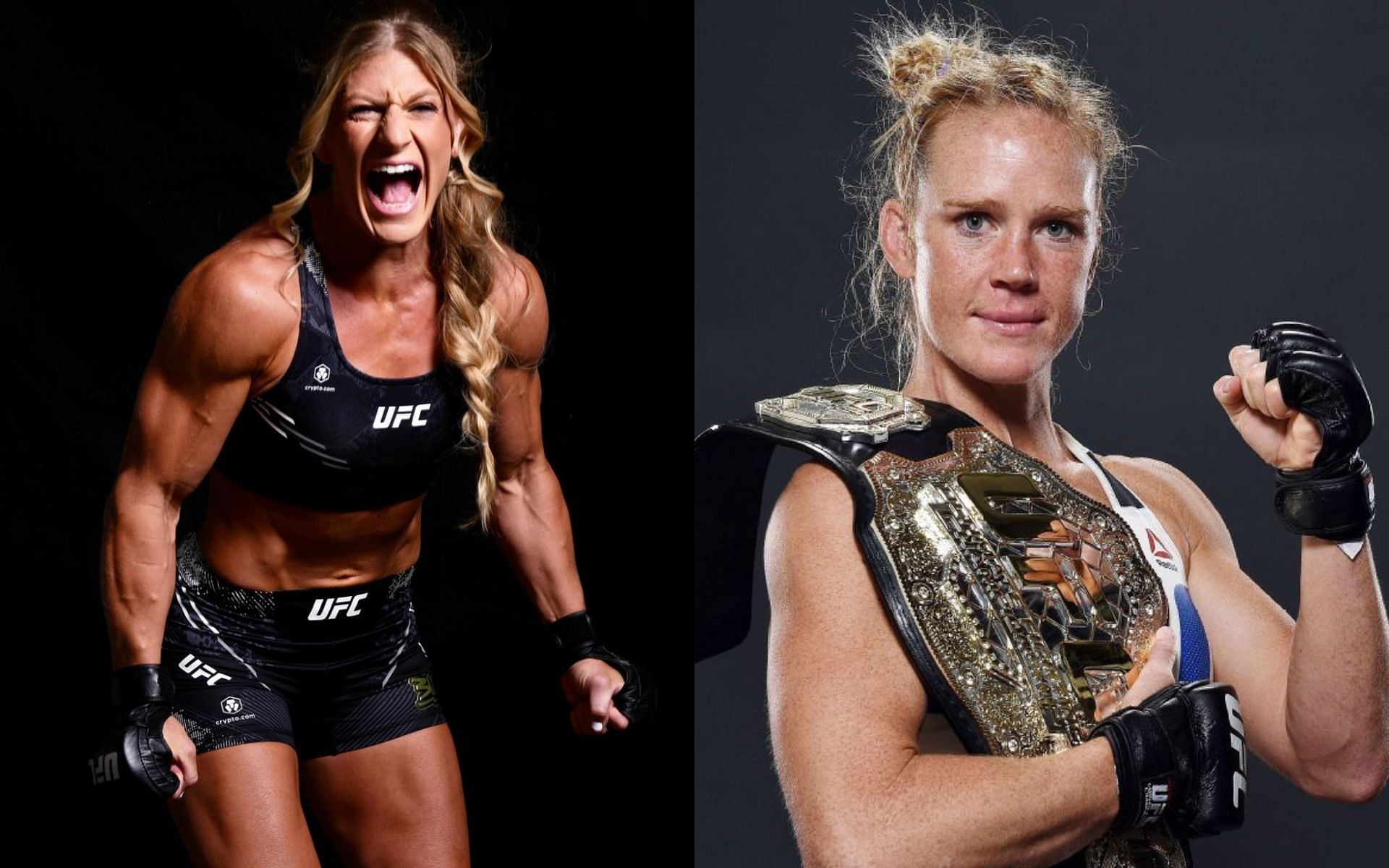 Kayla Harrison (left) made her UFC debut on April 13 against Holly Holm (right) [Photo Courtesy @kaylaharrisonofficial on Instagram and Getty Images]