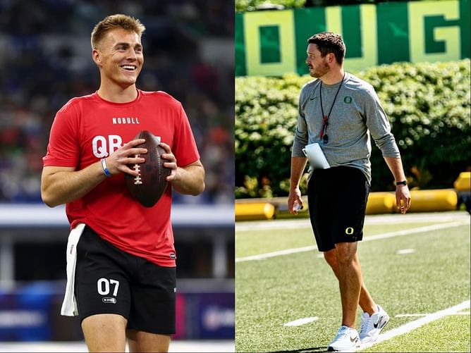 IN PHOTOS: Dan Lanning congratulates Bo Nix after Sean Payton's Broncos pick former Oregon QB at No. 12