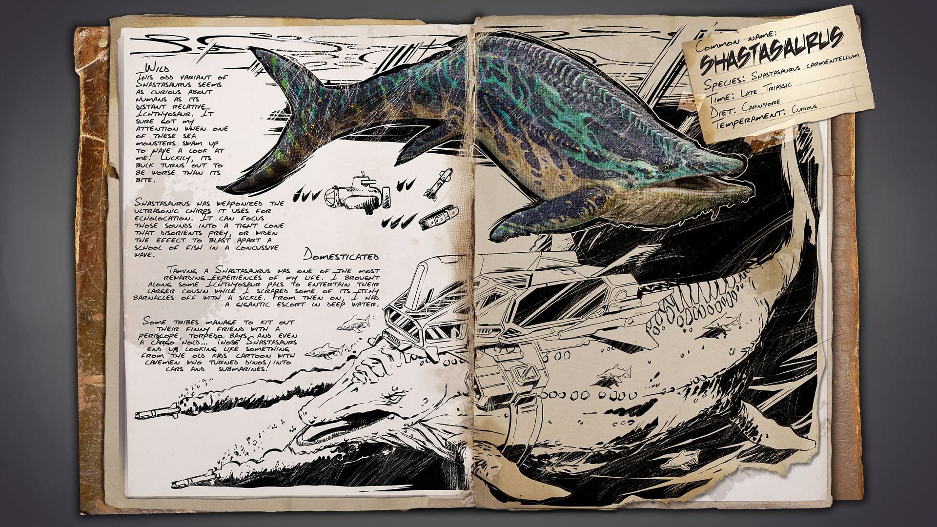The Ark Survival Ascended Shastasaurus Dossier (Image via Studio Wildcard)