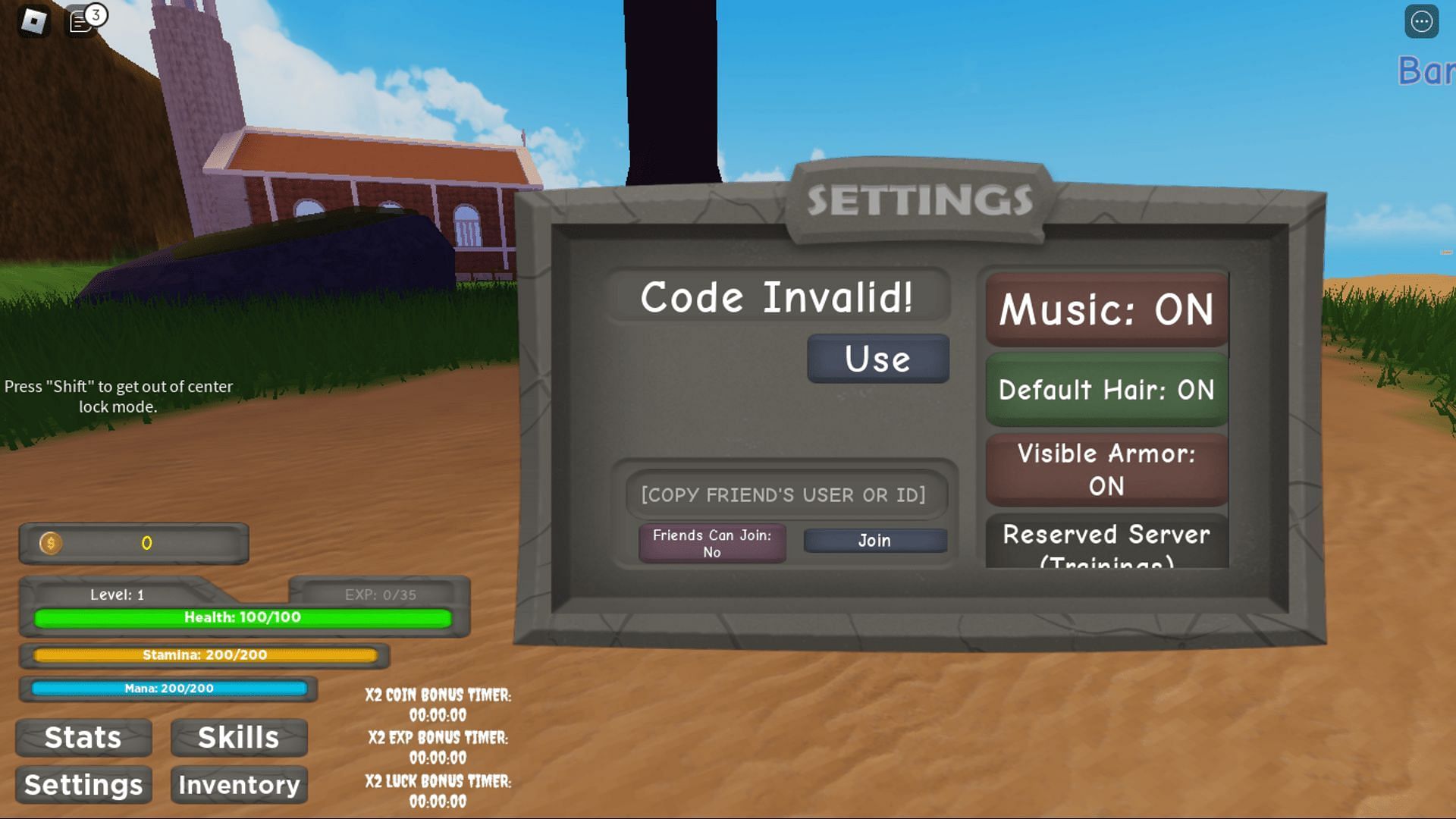 Troubleshoot codes in Clover Kingdom: Grimshot with ease (Image via Roblox)