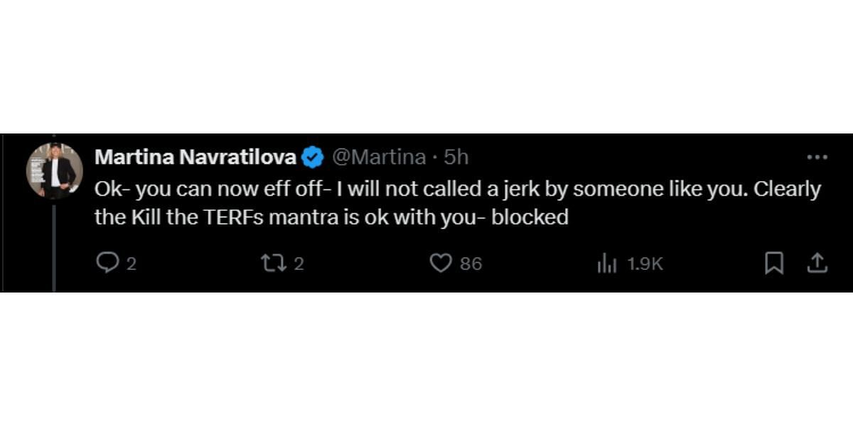 Navratilova&#039;s tweet