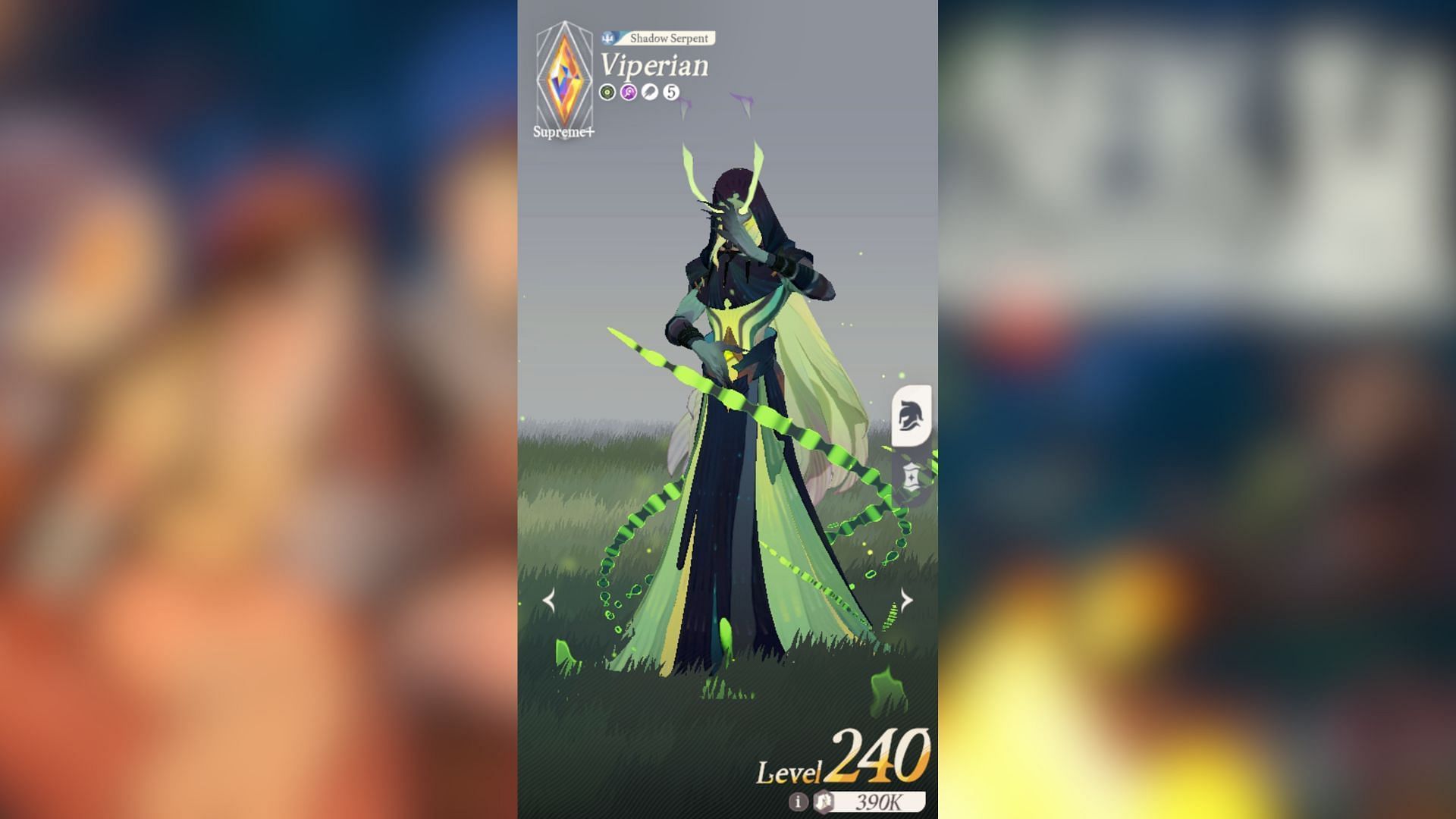 Viperian is a Mage class hero who works well in the story stages (Image via Farlight Games)