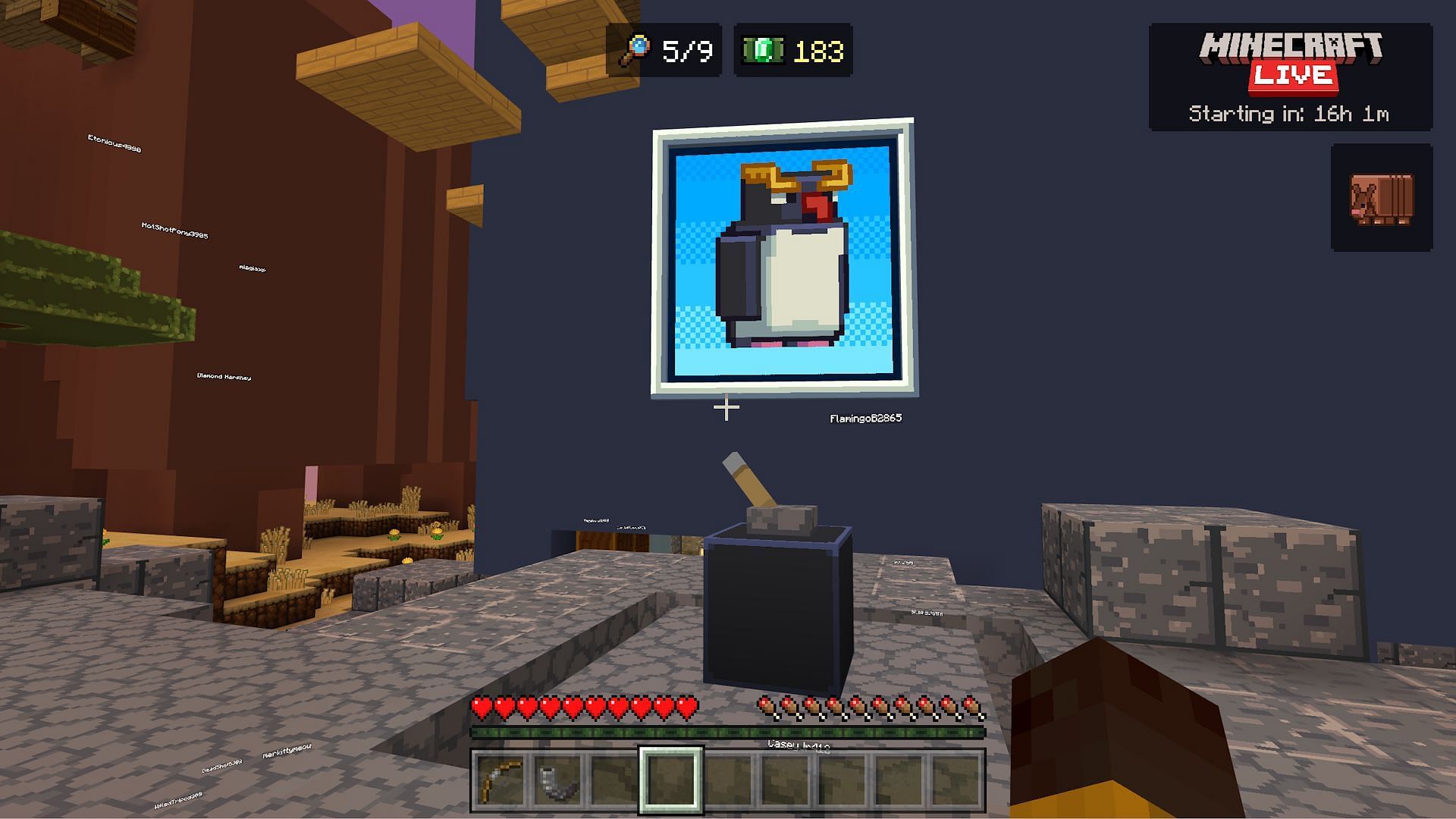 The penguin&#039;s sprite art as seen in Minecraft (Image via Mojang)