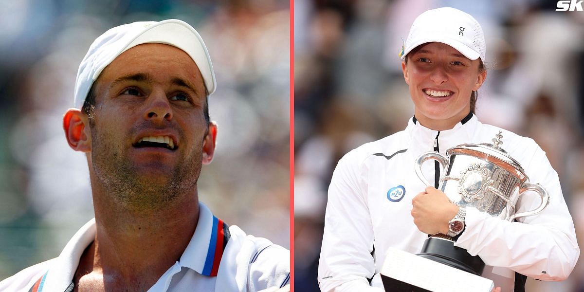 Andy Roddick (L) and Iga Swiatek (R)