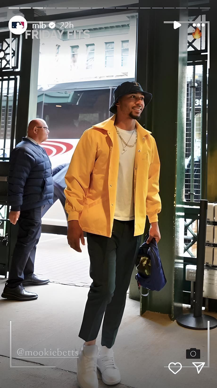 Mookie Betts&#039; outfit on the MLB&#039;s IG Stories