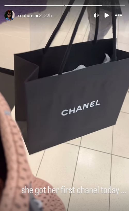 Jeanine Robel's Instagram story features her purchase from Chanel for her newborn daughter