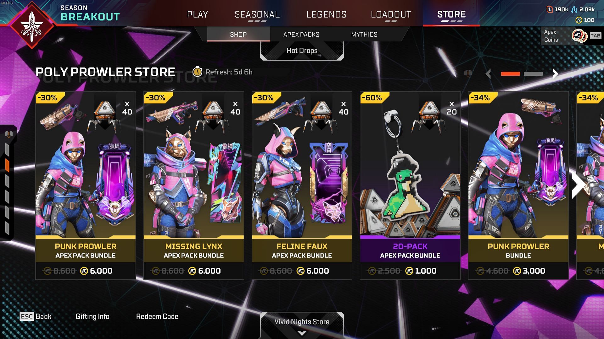 Poly Prowler Store in Apex Legends (Image via Electronic Arts)