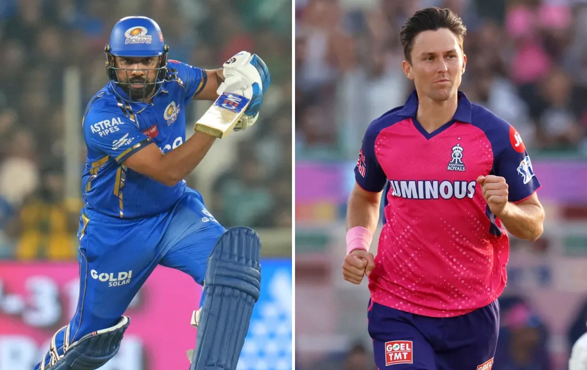 Rohit Sharma (L) and Trent Boult (R).