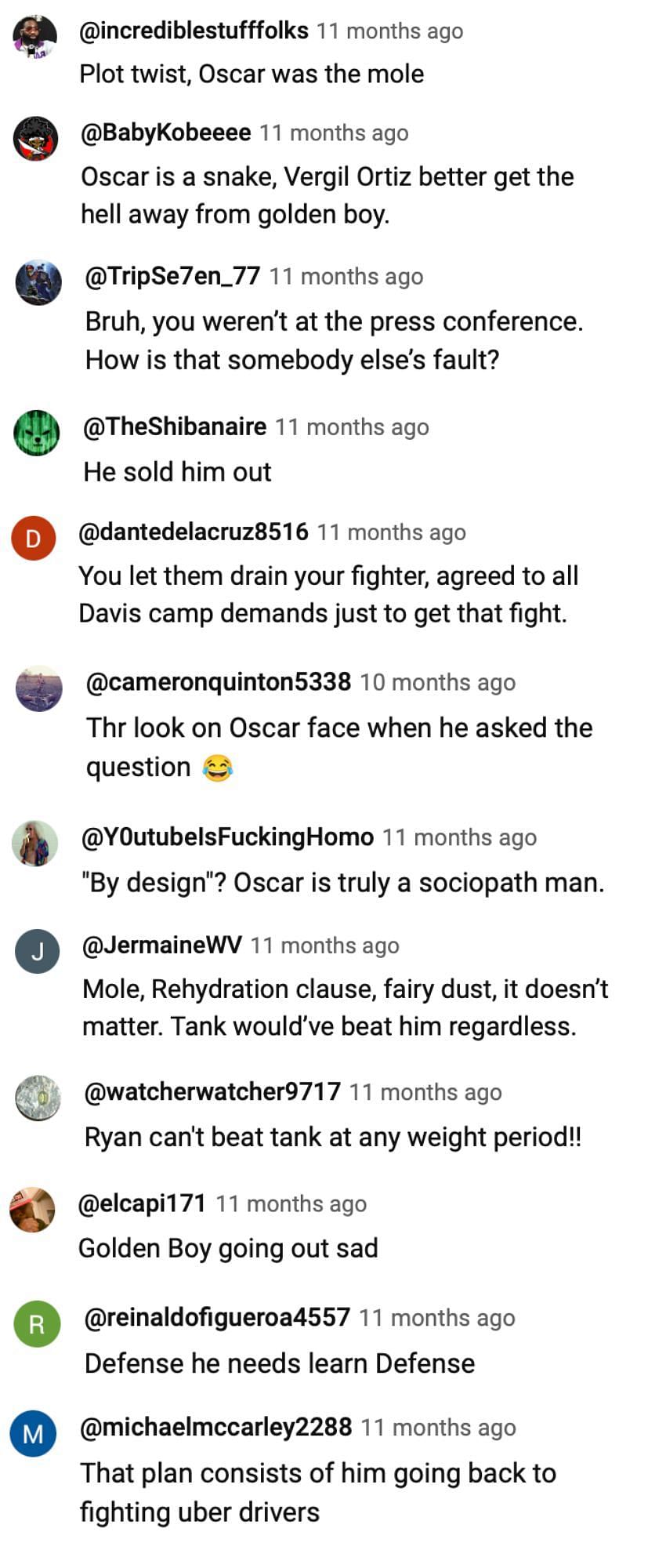 Fans reacting to Oscar De La Hoya&#039;s response [via Fight Hub TV on YouTube]