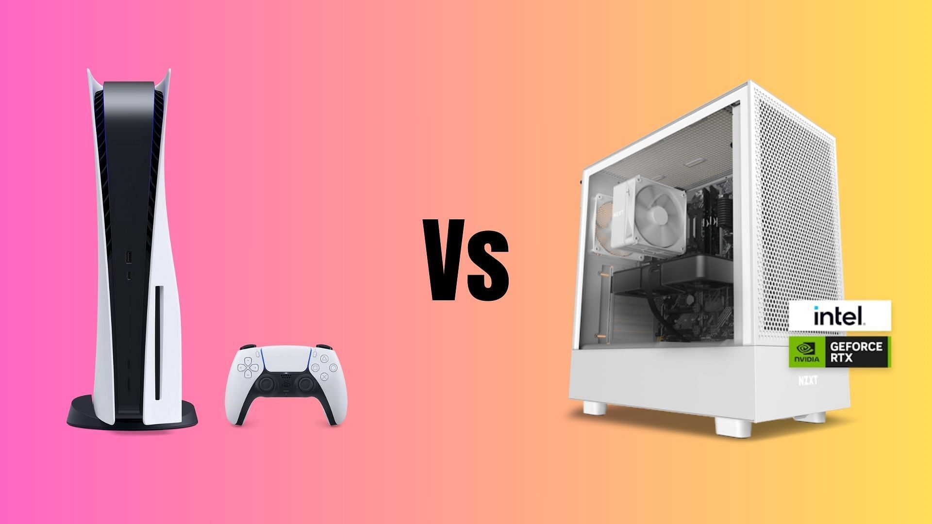 PS5 vs PC: Which one is better? (Image via Sony and NZXT)