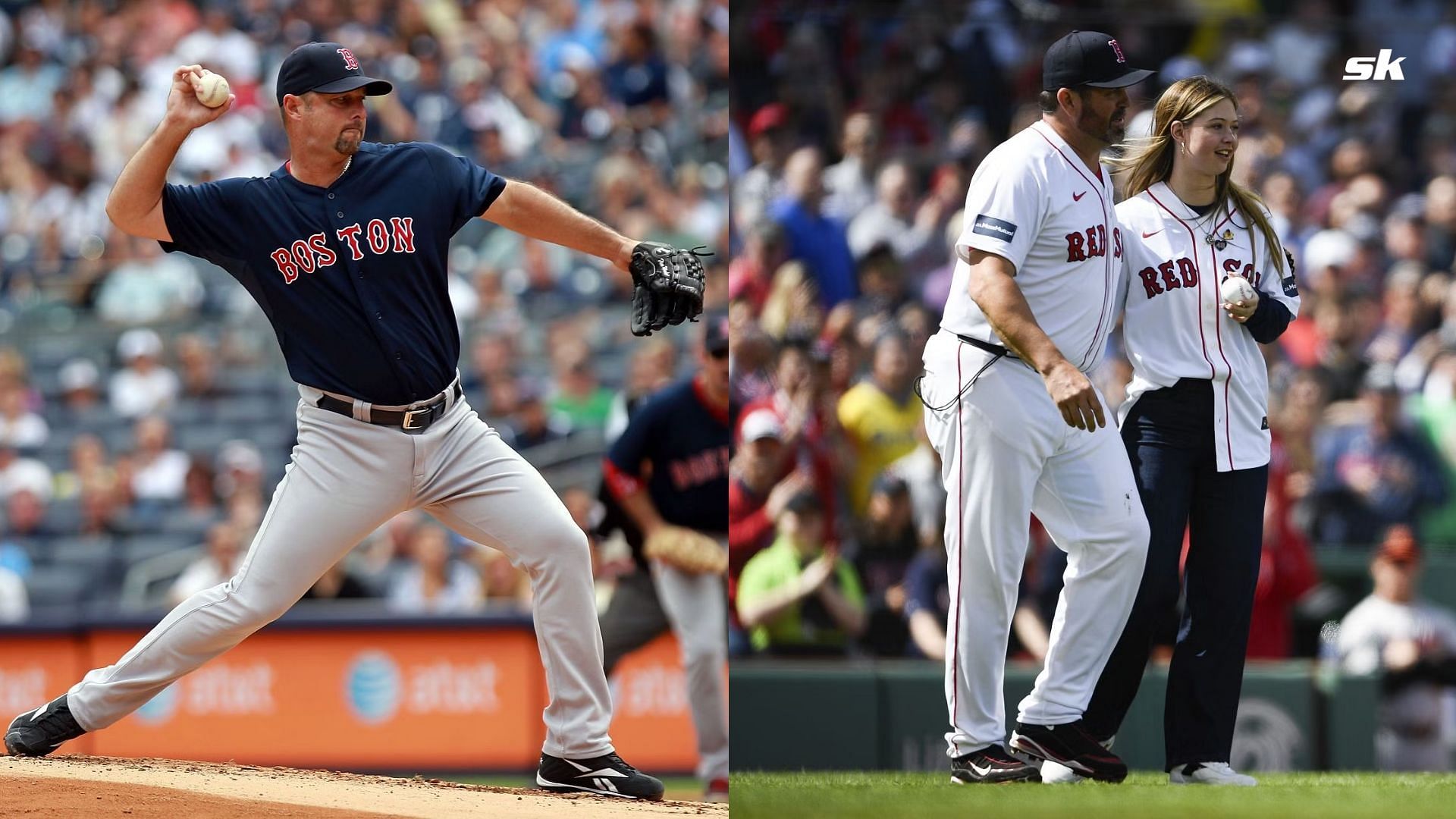 Former Red Sox Pitcher Tim Wakefield, Jason Varitek, and Brianna Wakefield