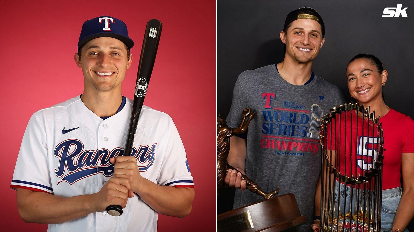 Texas Rangers shortstop Corey Seager poses for a photo ahead of the 2024 MLB season
